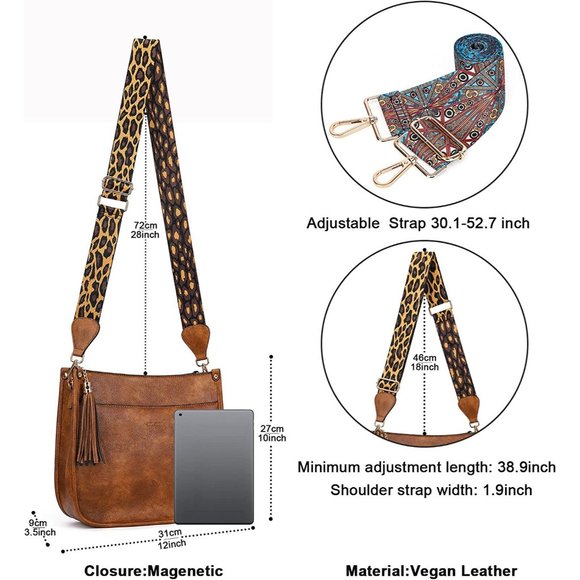 Crossbody Bag Purse for Women 2Pcs Leather Hobo Handbag Wallet Set With … - Picture 6 of 11